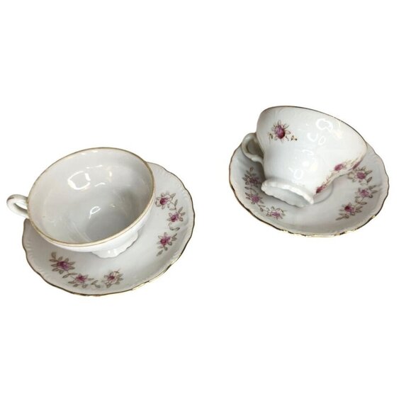 Floral Fine Bone China Teacup & Saucer Set of 2 - Picture 2 of 11